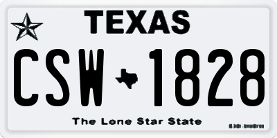 TX license plate CSW1828