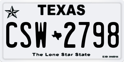 TX license plate CSW2798