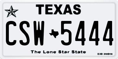 TX license plate CSW5444