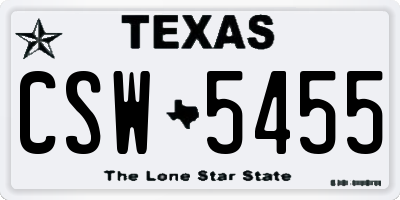 TX license plate CSW5455