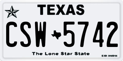 TX license plate CSW5742