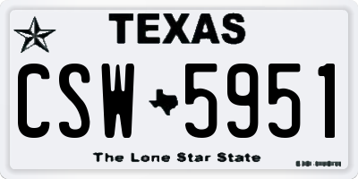 TX license plate CSW5951
