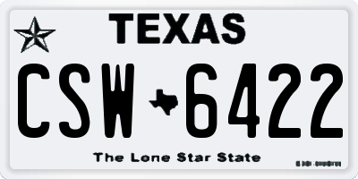 TX license plate CSW6422