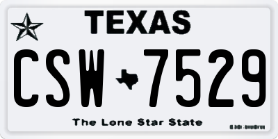 TX license plate CSW7529
