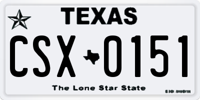 TX license plate CSX0151