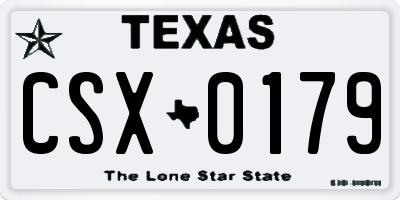 TX license plate CSX0179
