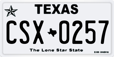 TX license plate CSX0257
