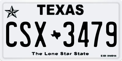 TX license plate CSX3479