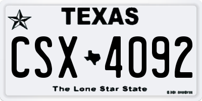 TX license plate CSX4092
