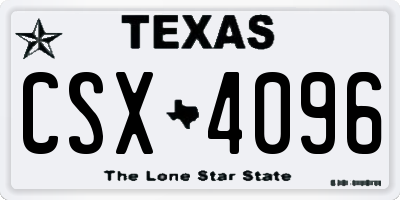 TX license plate CSX4096