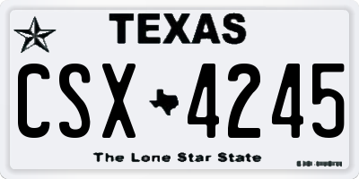 TX license plate CSX4245
