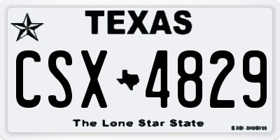 TX license plate CSX4829