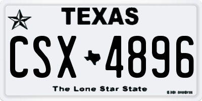 TX license plate CSX4896