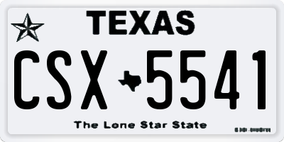 TX license plate CSX5541