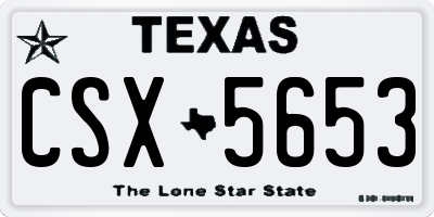 TX license plate CSX5653