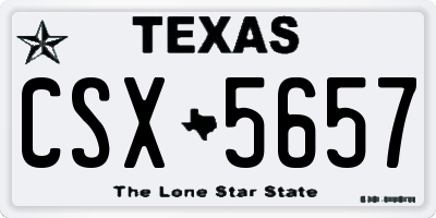 TX license plate CSX5657