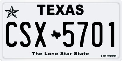 TX license plate CSX5701