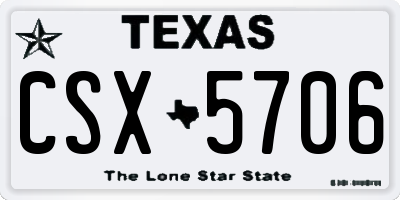 TX license plate CSX5706