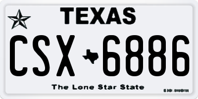 TX license plate CSX6886