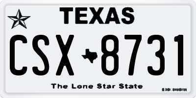 TX license plate CSX8731