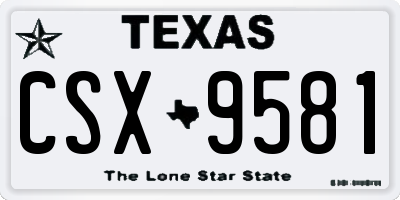 TX license plate CSX9581