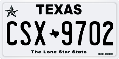 TX license plate CSX9702