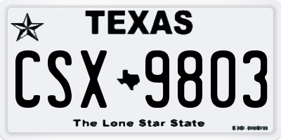 TX license plate CSX9803
