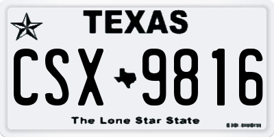 TX license plate CSX9816