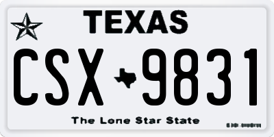 TX license plate CSX9831