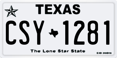 TX license plate CSY1281