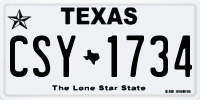 TX license plate CSY1734