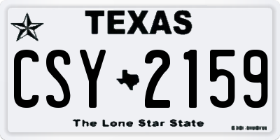 TX license plate CSY2159