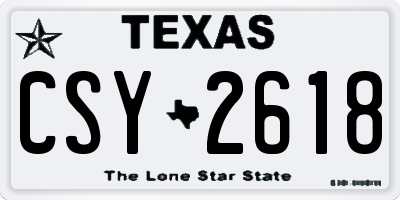 TX license plate CSY2618
