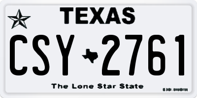 TX license plate CSY2761