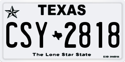 TX license plate CSY2818