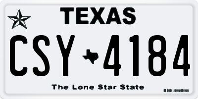 TX license plate CSY4184