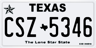 TX license plate CSZ5346