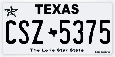 TX license plate CSZ5375
