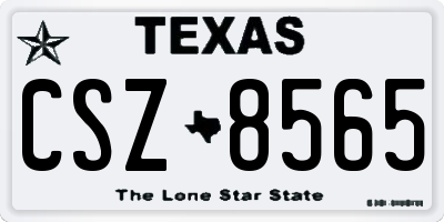 TX license plate CSZ8565