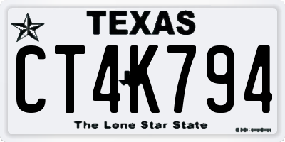 TX license plate CT4K794