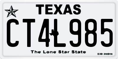 TX license plate CT4L985