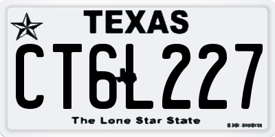 TX license plate CT6L227