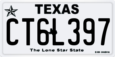 TX license plate CT6L397