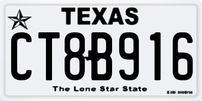 TX license plate CT8B916