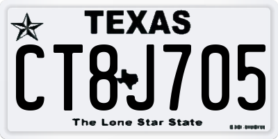 TX license plate CT8J705