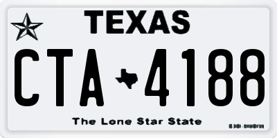 TX license plate CTA4188