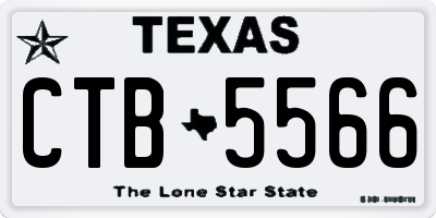 TX license plate CTB5566