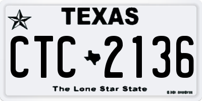 TX license plate CTC2136