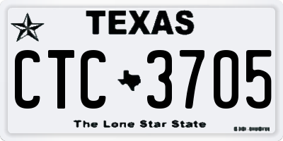 TX license plate CTC3705