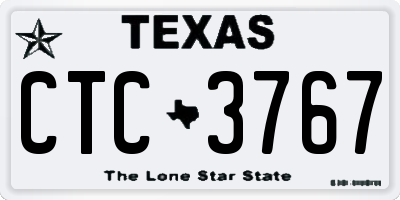 TX license plate CTC3767